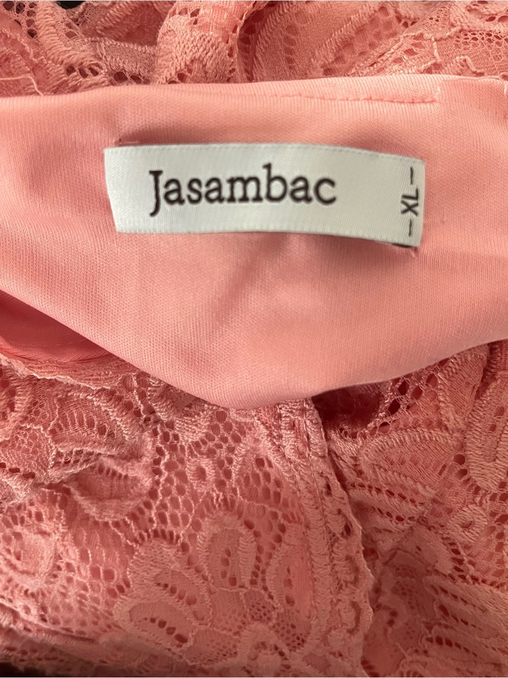 Floral Lace Midi in Coral Pink V-neck Wrap Top Dress sz XL - Picture 9 of 11